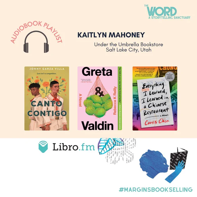 White and cream background with The Word’s Logo and Libro.fm’s Logo and #MARGINSBOOKSELLING. The book covers of the books listed above.