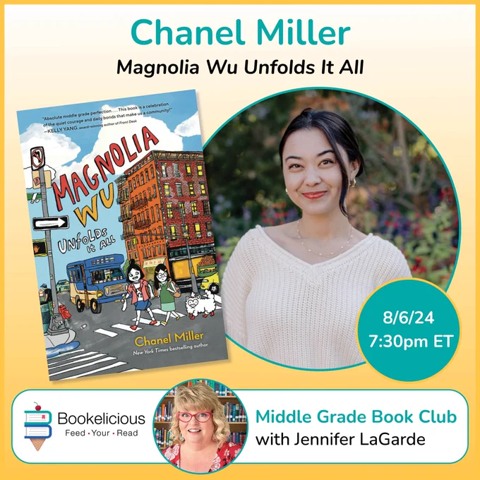📚 Join CHANEL MILLER!!!

🧦 Magnolia Wu Unfolds It All 🔎🕵🏾‍♀️

✍️ NYT Bestselling Author: KNOW MY NAME
🎨 Artist/Muralist
✨ Glamour Woman of the Year Honoree
✨ Forbes 30 Under 30
✨ Time Next 100

🛒 http://bookelicious.com/book/97492/magnolia-wu-unfolds-it-all/ @PhilomelBooks
Register (FREE!) http://bookelicious.com/events/