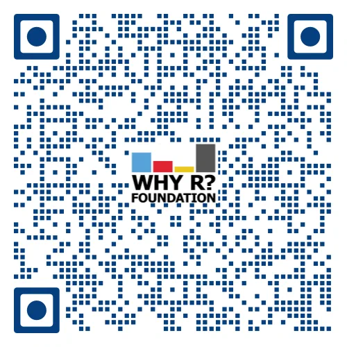 QR code linking to WhyR Slack.