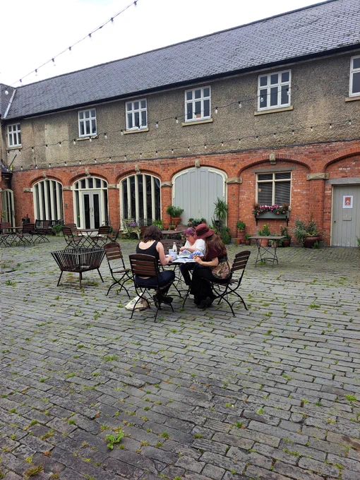 Gregynog Courtyard, organising committee finishing things off! 
