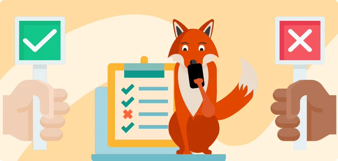 Op de afbeelding zie je Digi, de mascotte van DigiHandig die bezig is met de nieuwe instaptoets van de DigiHandig app.