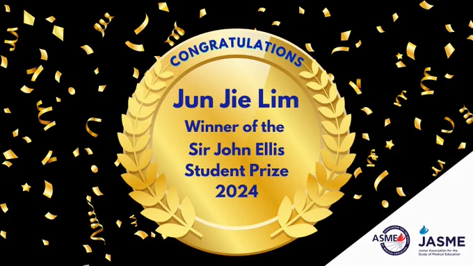 Congratulations
Jun Jie Lim
Winner of the
Sir John Ellis
Student Prize
2024
ASME Logo
JASME Logo
Black and gold background