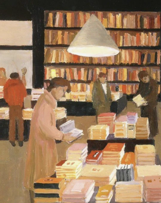 Bookstore (Reading Women) - Willy Belinfante Dutch, 1922-2014 Oil on canvas