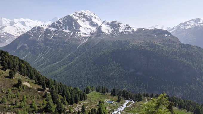 Snowy mountain in Switzerland