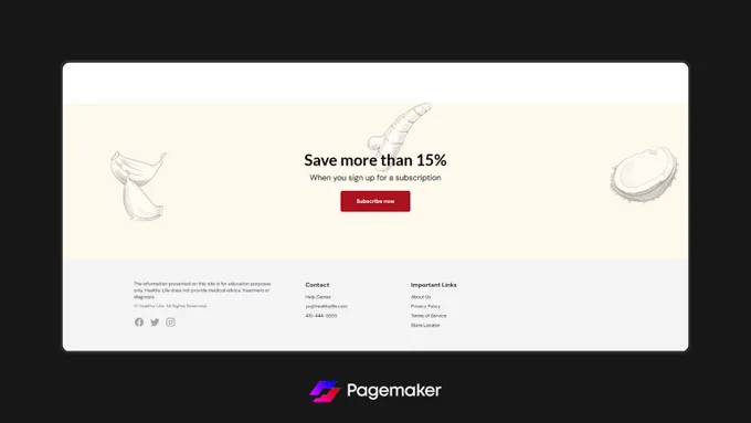 Simon - Tailwind CSS Footer Module for E-commerce Landing Page by Pagemaker