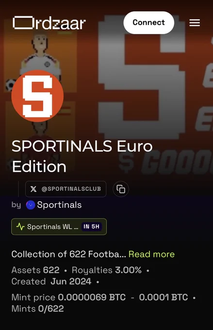 Sportinals mint page screenshot