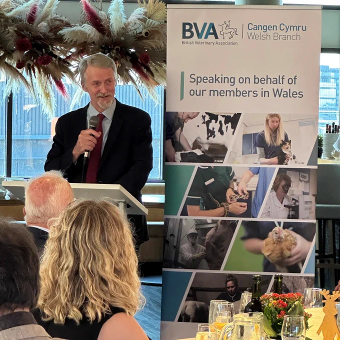 Huw Irranca-Davies speaking at the British Veterinary Association’s Welsh Dinner.