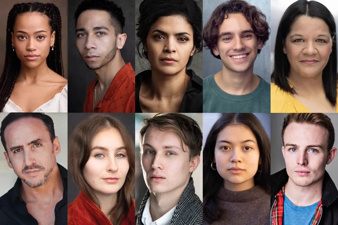 A photo showing ten headshots of performers
