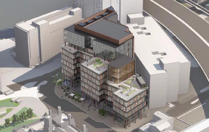 CGI image of 10 storey building at City Quays 