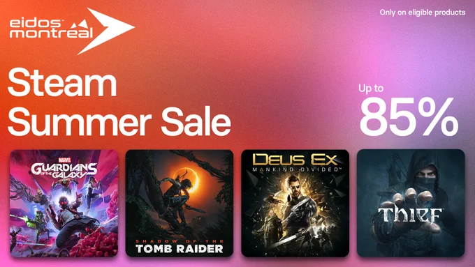 Promotional image for the Steam Summer Sale showing the box arts for our games