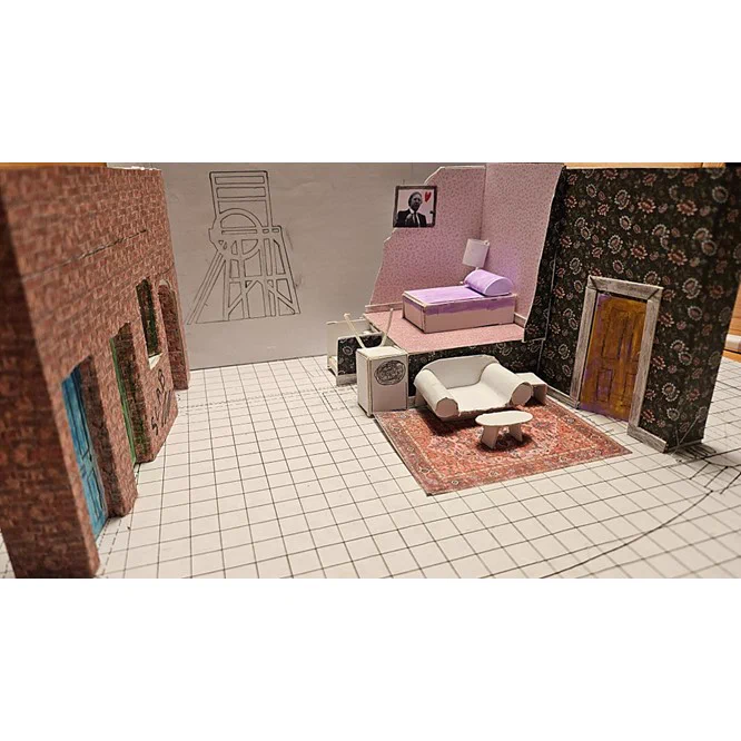 Scale model of the stage set for We Love You Arthur.