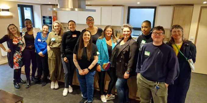 A group of people looking at the camera, as OUTPatients launch their new peer support group for LGBTIQ  people who have been affected by breast cancer in partnership with Future Dreams