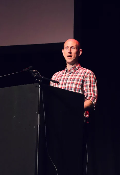 Andy Croll kicking off Brighton Ruby conference