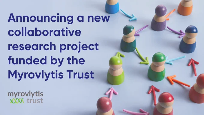 Myrovlytis Trust publicity image reading 'Announcing a new collaborative research project funded by the Myrovlytis Trust'