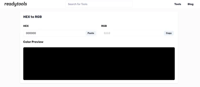 ReadyTools HEX to RGB converter