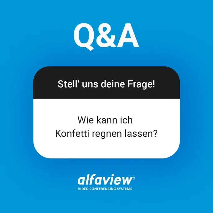 Das Bild zeigt einen Frage-Sticker mit der Frage: Wie kann ich Konfetti regnen lassen?