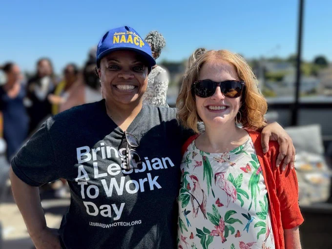 Photo of El Cerrito Vice Mayor Carolyn Wysinger and El Cerrito City Council Candidate Rebecca Saltzman