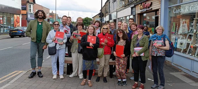 Photograph of Labour canvassers with Olivia Blake 