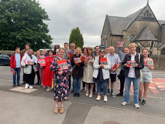 Photograph of Olivia Blake with a group of canvassers in Stannington.