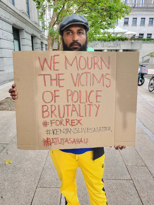 We mourn the victims of police brutality sign.