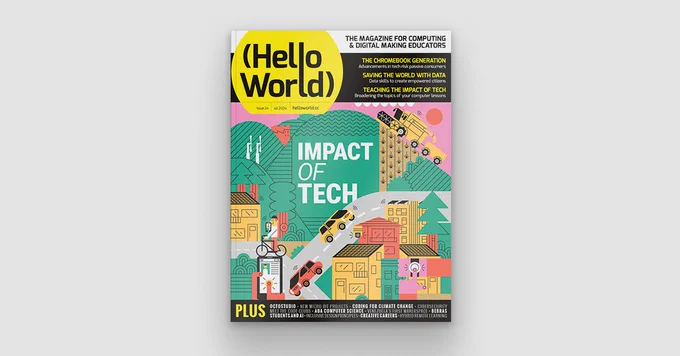Image depicting the front cover of Issue 24 of Hello World Magazine. 