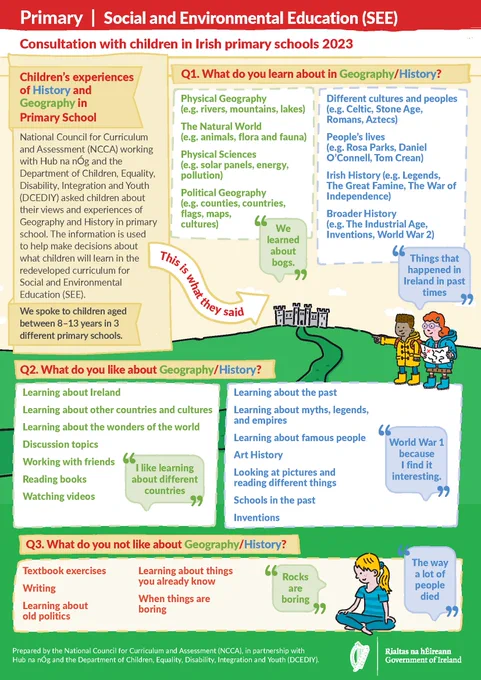 Page one of the child-friendly report for the Social and Environmental Education consultations