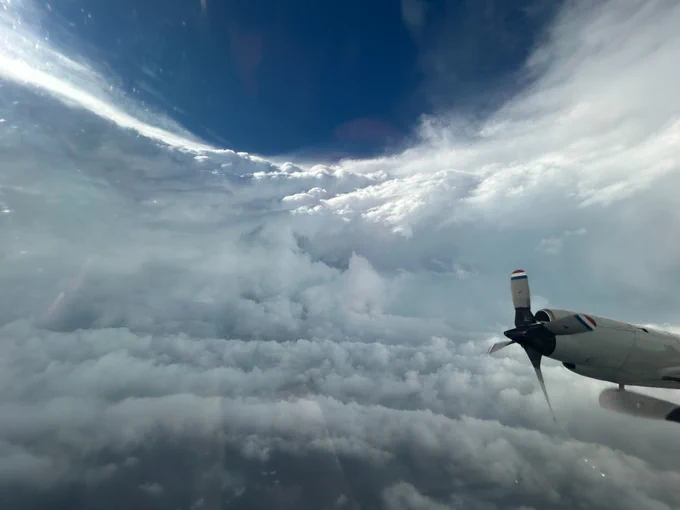 NOAA WP-3D Orion N43RF Miss Piggy in Cat 5 Hurricane Beryl 070224