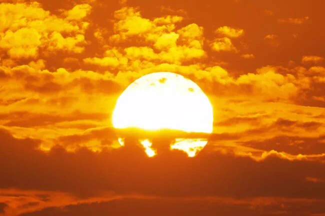 Sun in an orange sky. Credit: Drought.gov