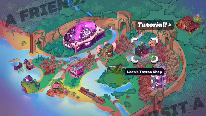 screenshot of the game spirit swap's map hub