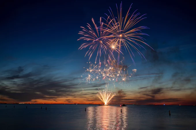 Fireworks over Lake St. Clair