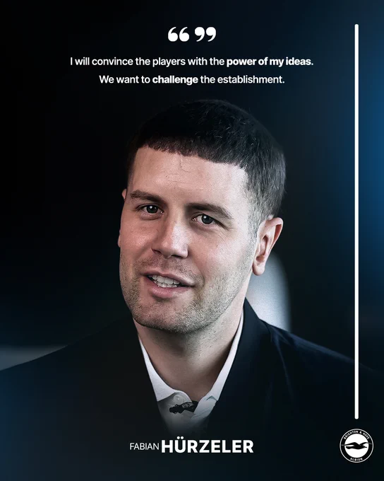 Image of Fabian on a dark graphic with a quote of his at the top which reads: 

"I will convince the players with the power of my ideas. We want to challenge the establishment." 

Love that!