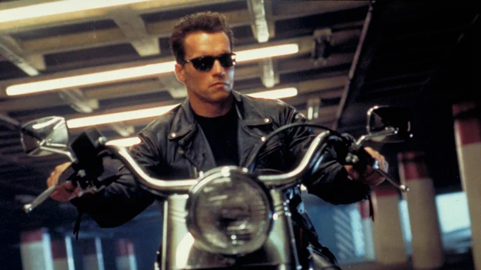 Arnold Schwarzenegger in Terminator 2: Judgement Day.