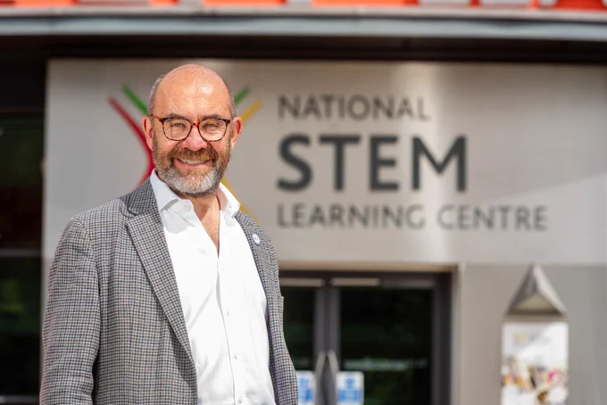 Chair, Lord Jim Knight outside National STEM Learning Centre.
