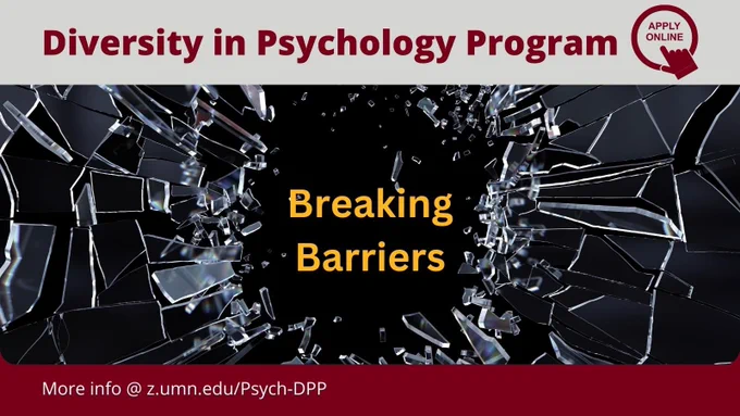Glass breaking with the words Breaking Barriers in the middle. In the upper right-hand corner, a circle with a hand pointing to it with Apply Online in the middle.