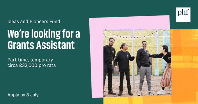 Ideas and Pioneers Fund - We're looking for a Grants Assistant
Part-time, temporary
circa £32,000 pro rata
Apply by 8 July
Image courtesy of Fat Macy's. Photo credit: Benoit Grogan Avignon.