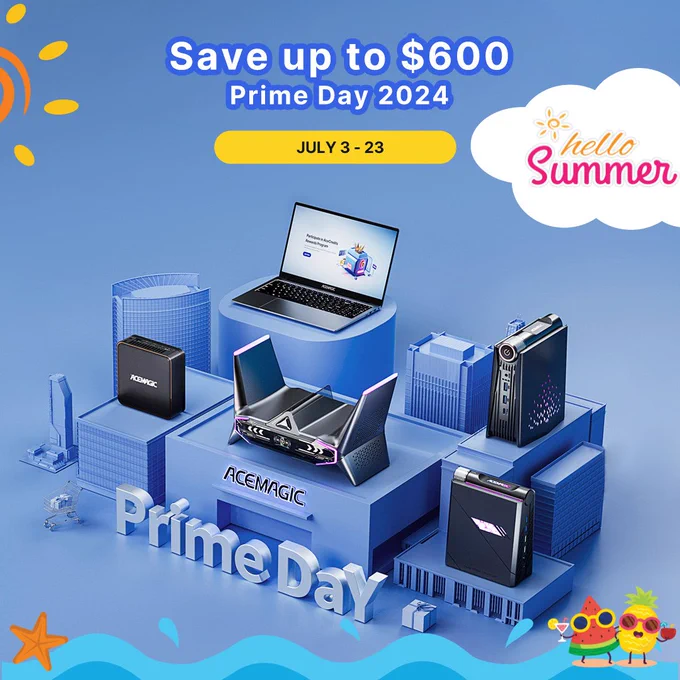 🌞🏖️🌴 Celebrate Summer Prime Day 2024 with #ACEMAGICPC! Save up to $600 🏷️✂️💲
⌛July 3 - 23
👉 Exclusive offers  
👉 Weekly Flash Sales
👉 Free Gifts 🎁🔥🔥

🛒💨 https://bit.ly/ACEMAGIC_SummerSale

#summersale #summer2024 #discount #computerdeals #techdeals #acemagicsale