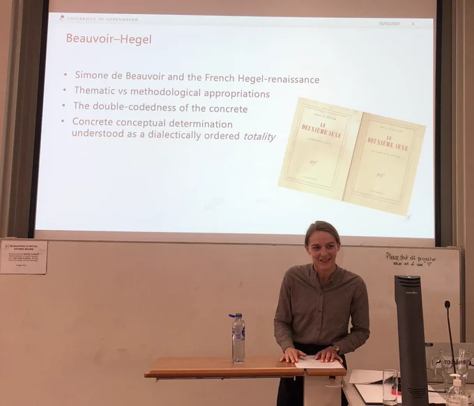 Photo of Anna Cornelia Ploug (Copenhagen) on concrete contradictions in The Second Sex.