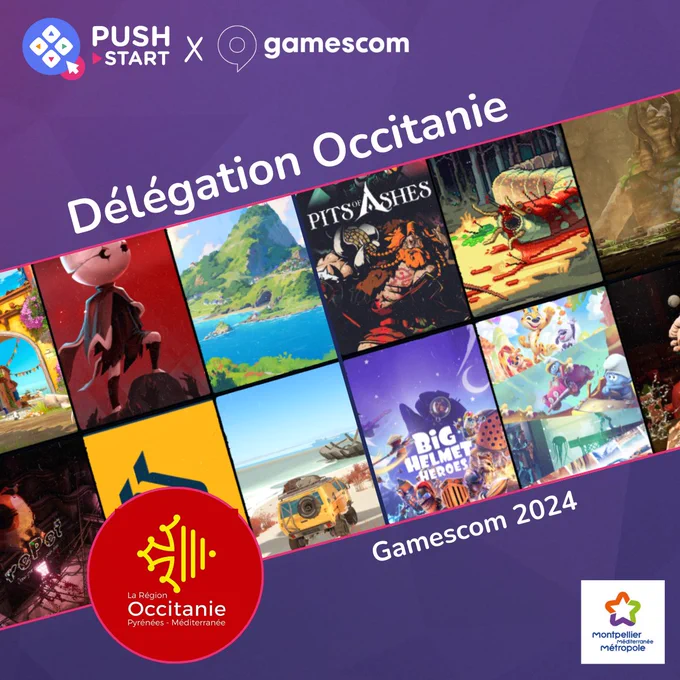 Push Start x Gamescom: Occitanie delegation at Gamescom 2024, with the support of the Occitanie region. Push Start is also supported by Montpellier Méditerranée Métropole.


Push Start x Gamescom : délégation Occitanie à la Gamescom 2024, avec le soutien de la région Occitanie. Push Start bénéficie également du soutien de Montpellier Méditerranée Métropole.