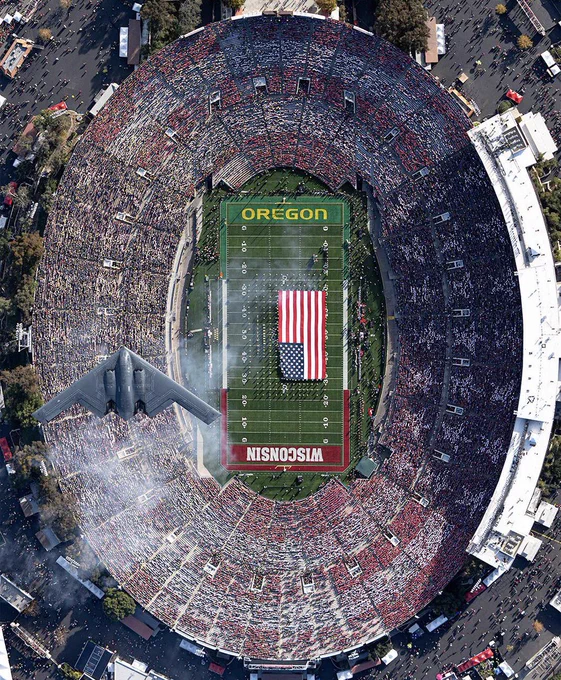 aerial photo rose bowl college football america july 4th