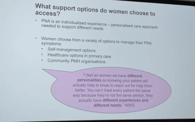 What support options do women choose to access?