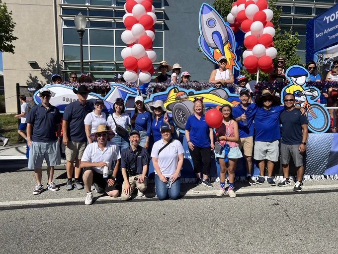 Toray Advanced Composites float at the Morgan Hill Freedomfest parade on July 4, 2024.