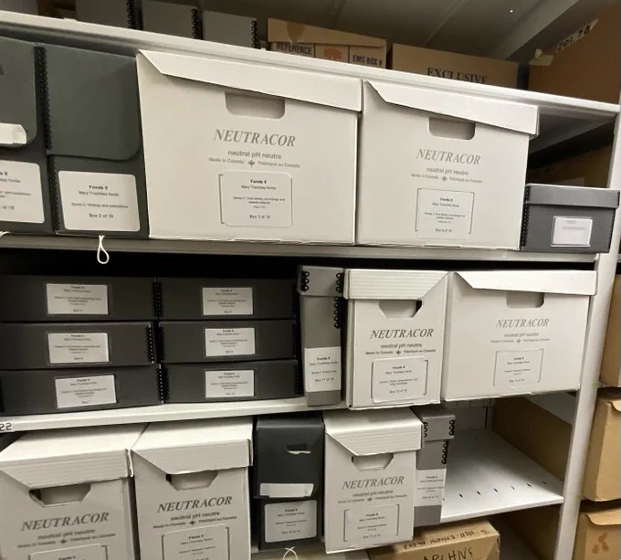 Photo of the processed records in the Mary Tremblay fonds.