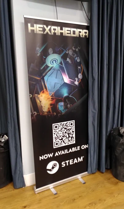 Hexahedra banner set up at Stratlan.