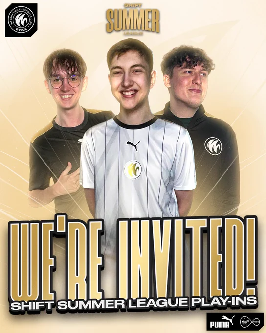 Graphic announcing that we are invited to the shift summer league play ins with Tempoh, Rxii and Uncle Bill at the centre.