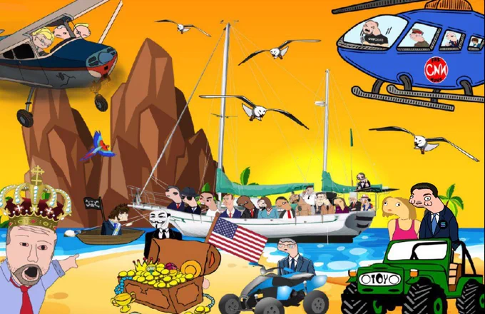 July 4th treasure hunt containing solana eco-system politi-fi memecoins 