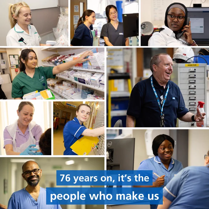 Graphic for NHS 76 featuring staff from across the Northern Care Alliance.