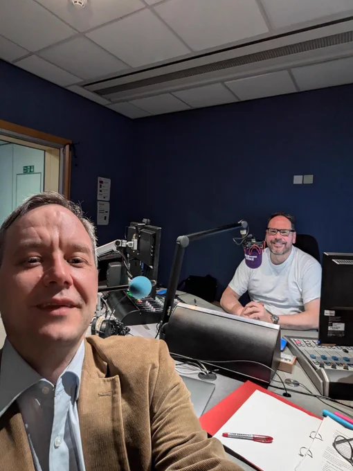 A selfie of Dr Phil Catney in the BBC Radio Stoke studio