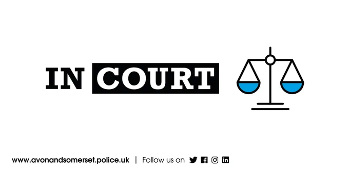The image shows a scale with the words 'in court' in capital letters. 