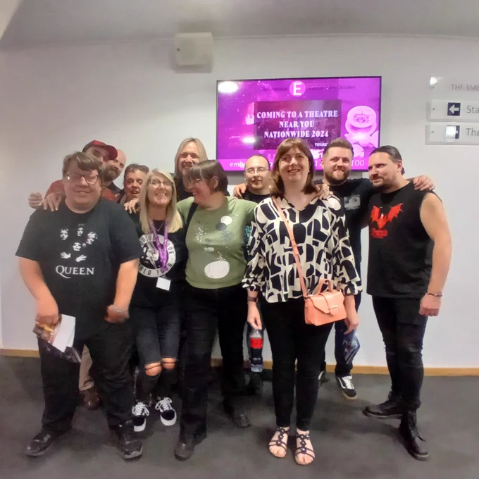 A group shot of the excited residents, before they head into the show.