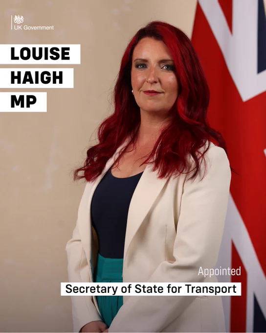 Louise Haigh MP appointed Secretary of State for Transport.